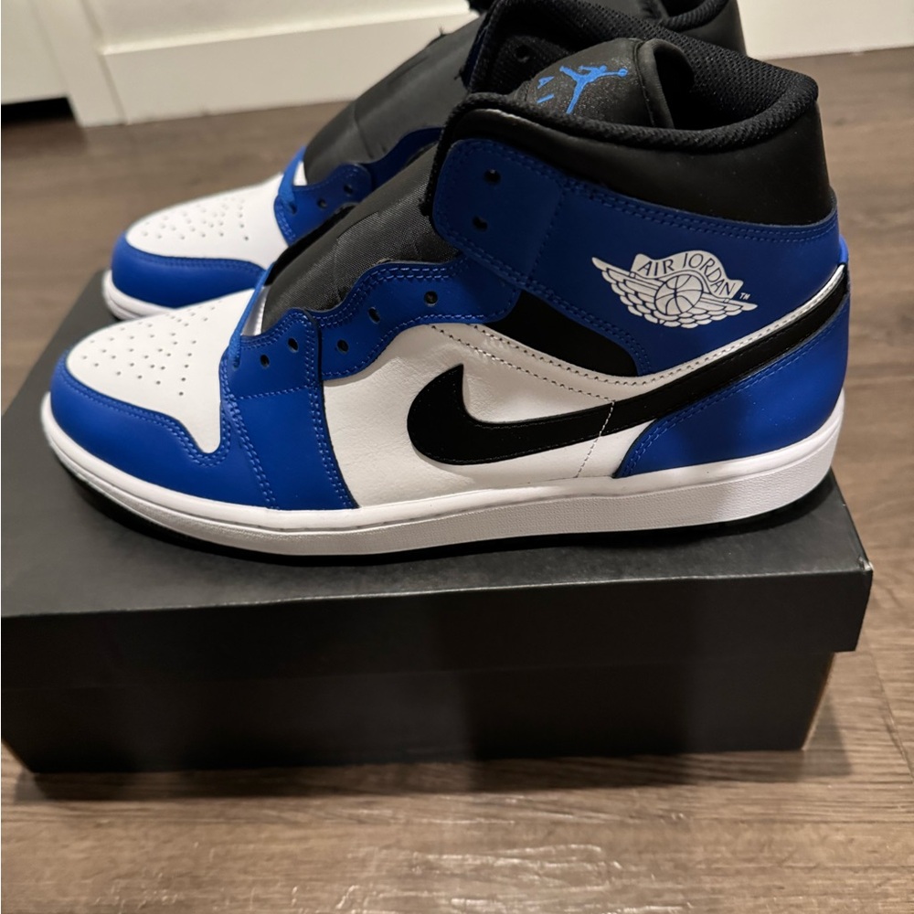Air Jordan 1 Mid Industrial Blue Black White - Size 12 (New, Never Worn)